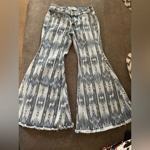 Girls size 6 rock and roll denim bell bottoms